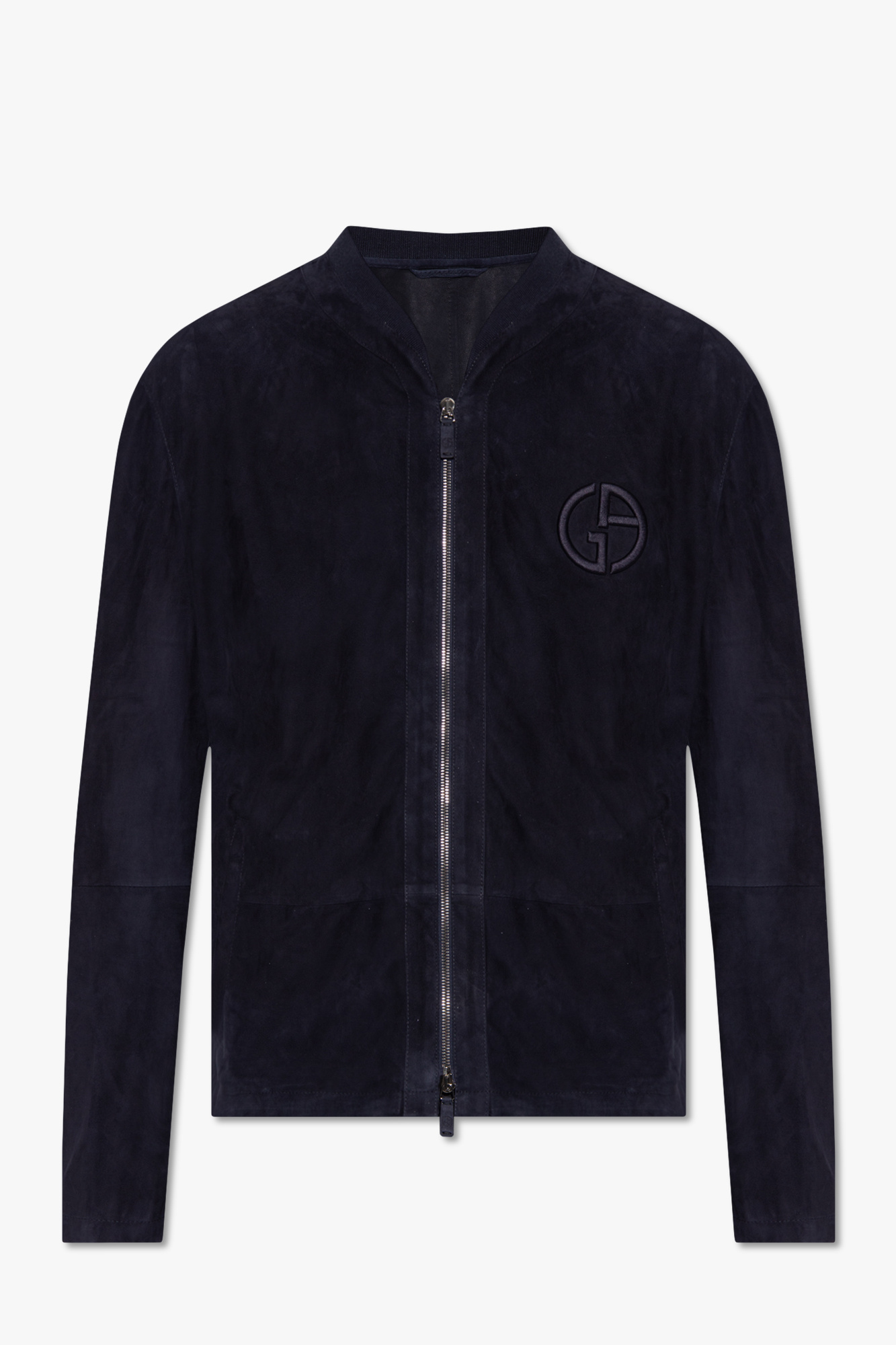 Navy blue Suede jacket Giorgio Armani armani exchange graphic